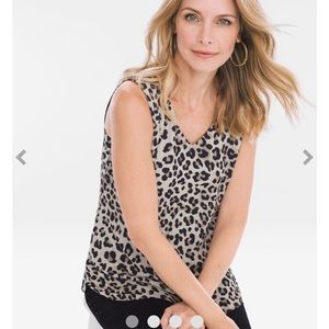 🌹NWT Chico’s Reversible Black Leopard Print Tank